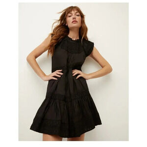 Veronica Beard Keely Tiered Black Dress Size: 12
